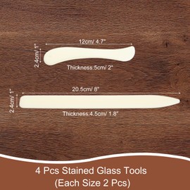 PATIKIL Stained Glass Burnisher, 4 Pcs Stained Glass Tools Plastic Flat Foiler Holder Supplies for Stained Glass Work DIY Handicrafts