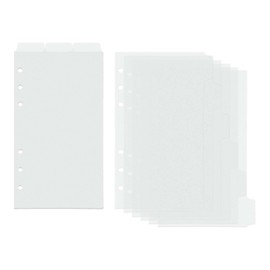 2 Set A6 Binder Dividers Frosted Plastic Index Divider Blank Side 6 Tabs Top 3 Tabs Planner Insets 9 Sheets Refillable Page Protectors for 6 Ring Binder Notebook