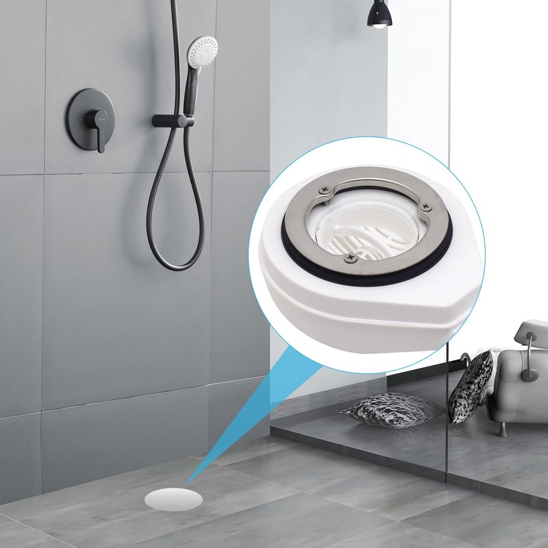 Hair Strainer + Immersion Pipe for Shower Drain Fitting Set,