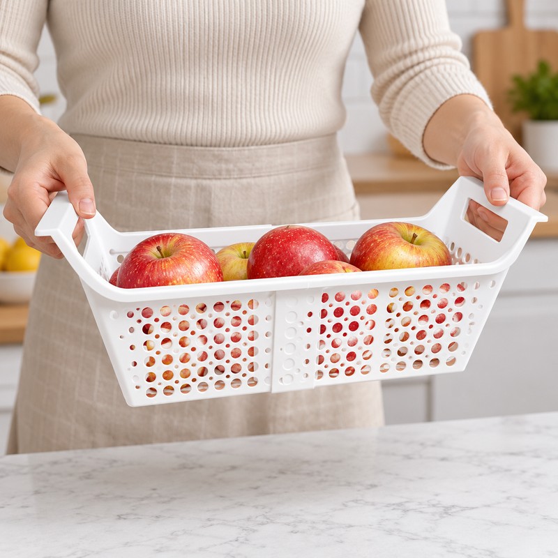 Expandable PP Refrigerator Storage Basket – Odorless Fridge Organizer Bin