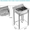 Unbranded 28"x24"x40" Commercial Kitchen Sink Single Bowl Stainless Steel Utility