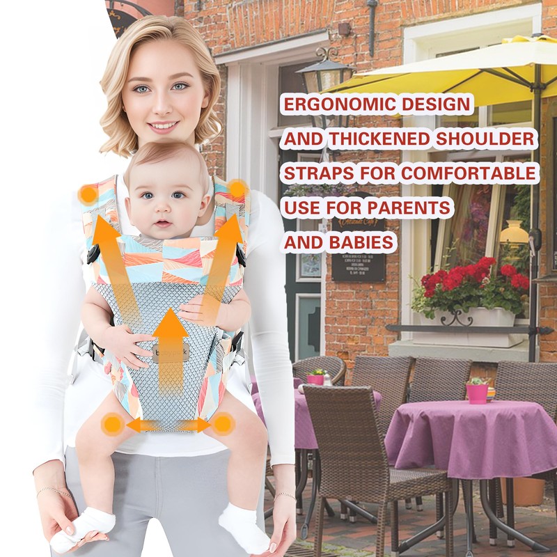 Baby Carrier for Newborns, Ergonomic Baby Belly Carrier, Back Carrier,