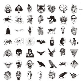 Jagowa Gothic Vinyl Waterproof Stickers Set - 100 Pieces for Laptop, Phone, Suitcase & Cabinet Decorations
