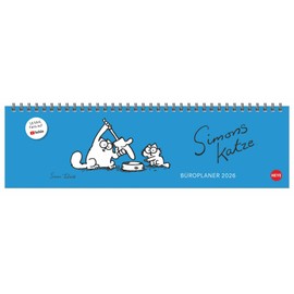 Simons Katze Büroplaner 2026: Kultiger Tischkalender für den Arbeitsplatz. Lustiger Spiral-Kalender für Simon's Cat-Fans. Wochenplaner 2026 quer. (Tisch-Querplaner Heye)
