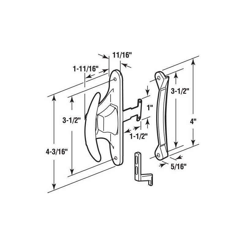 Prime-Line A 215 4-3/16 In., Black Plastic, Sliding Screen Door