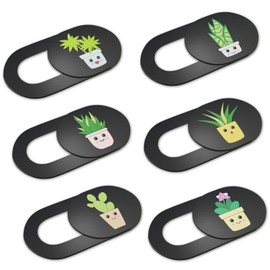 KARBOME Webcam Cover Slider Ultra Thin black | Laptop Camera cover for PC, Mac and Tablet | Plant | SET-F3