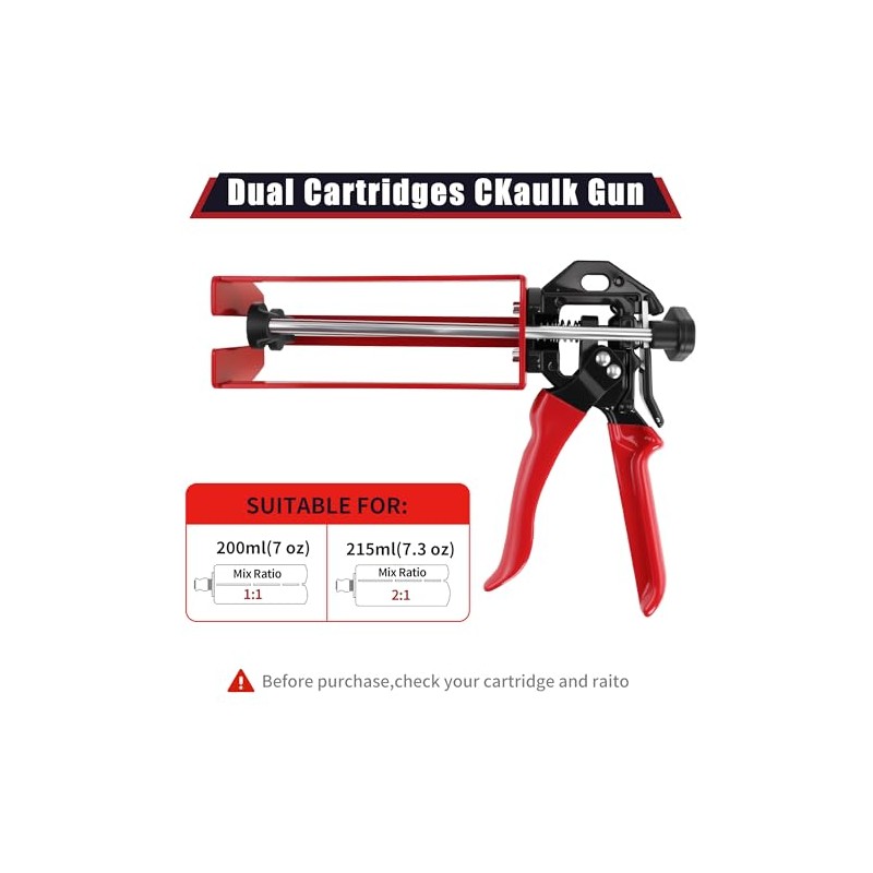 200ml Epoxy Gun Dual Component Professional Heavy-Duty Full Metal Caulking