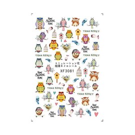 Generic Flamingo Love Lovely Bear Cat Rabbit Owl Squirrel Animal 3D Nail Sticker Xf3081 Nail Wraps Stickers Manicure Supplies for Women Nails Full Long Lasting Easy Apply and Remove