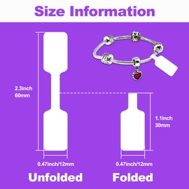500Pcs Jewelry Price Tags Stickers Roll for Necklace Ring Display Labels, Rectangular Self Adhesive Indentification Tags, AveneMark Pricemarker Labels Accessories Display Paper (500Pcs Price Tags)