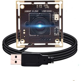 ELP 1080P USB Camera Module with 100 Degree Undistorted Lens 2MP Mini USB Camera with IMX323 Sensor Mini UVC Video Webcam with Mic for Windows, Linux, Mac OS USBFHD06H-FD100
