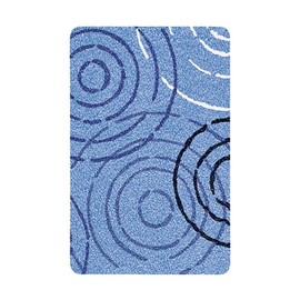 Kleine Wolke Luxury Contemporary Splash Bath Rug (27.6x47.2in, Sky Blue)