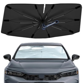 Windshield Sun Shade Umbrella for Honda Civic 2016-2026, Foldable Sunshade for Car Front Window, 360 Rotation Automotive Interior UV Protection for Outdoor Parking, Keep Car Cool