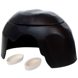 Fuongee Reptile Hideout Cave Box with 2 Ceramic Sinks Fit for Snakes Lizards Chameleons Tree Frogs Geckos Small Tortoises and Other Small Reptiles (Coffee)