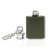 Mini Hip Flask Keyring • Black Silver Green • Stainless