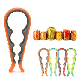 Jar Opener, Bottle Openers Ring Pull Can Opener aid for weak Hands Arthritic Hands Can Opener for The Elderly & Children (Orange)