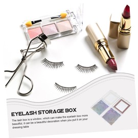 FRCOLOR 4sets Portable False Lashes Storage Box Square Eyelash Organizer Plastic Case for Lash Extensions 2pcs*4