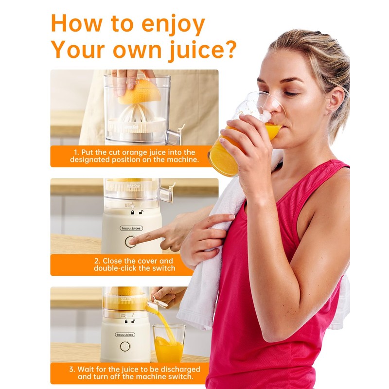 Orange Citrus Juicer, Electric Portable Lemon Juicer,Citrus Squeezer for Lemon