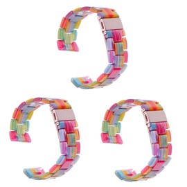 Gatuida 3pcs Fashionable Smart Watch Replacement Strap Lightweight Resin Band Compatible Sweat-Resistant Clasp Bracelet for Outdoor Exercise