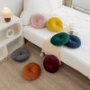 Teieas Velvet Round Throw Pillow Pleated Round Pillow Cushion Decoration