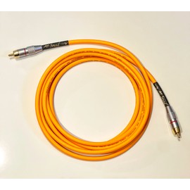 A1 Sound Van Damme Orange Ultra X Subwoofer Cable 2 Metre Single Length Terminated With Gold Plated RCA Phono Plugs.