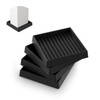 Rustark 4pcs 50mm 2 Inch Black Square Rubber Caster Cups