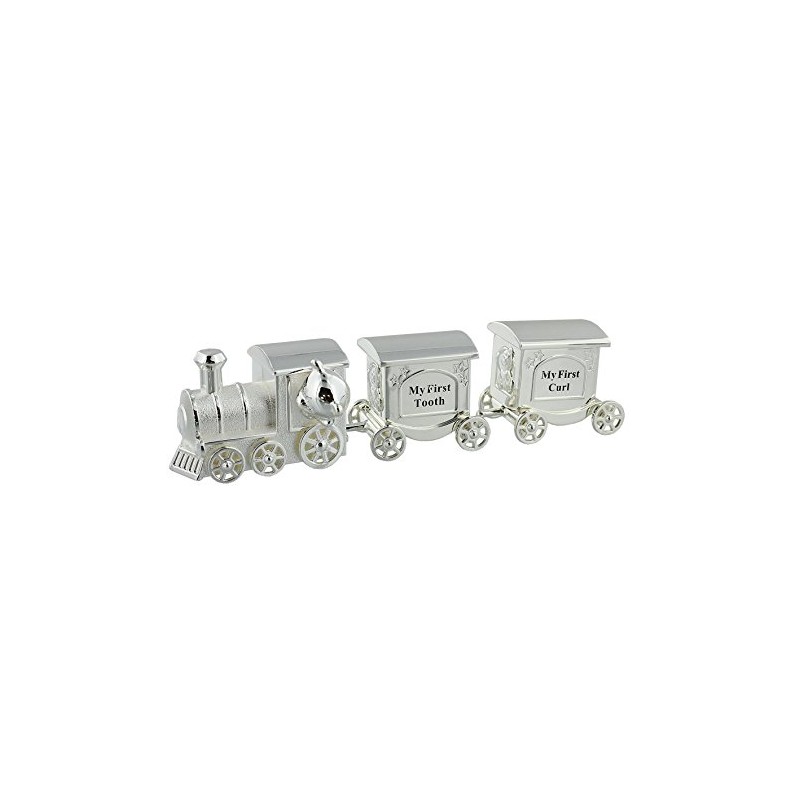 Silverplated Train First Curl & Tooth Baby Gift Set