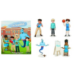Lahey Lane Mr. Vanilla - Rise Above Challenge Bundle Children's Stories 5 Finger Puppets for Interactive Story Telling - Story Book Full Color Illustrations.