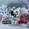 Christmas Press on Nails Short Square Fake Nails Colorful Lights
