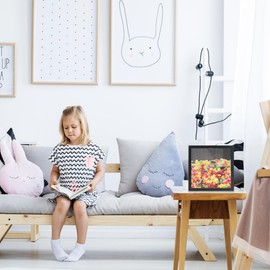 Hodeframe Ticket Shadow Box with Slot on Top, Top Loading Wood & Real Glass Display Case Frame Ready to Hang Memory Box , Pins, Awards, Medals, Wedding and Photos, Black, 8x8