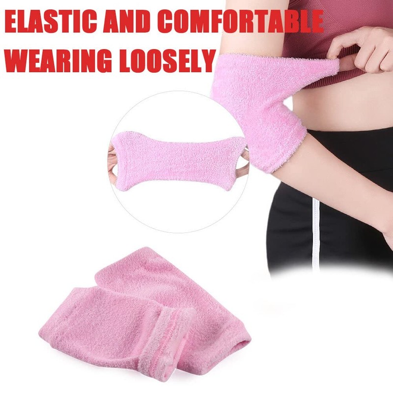 2Pcs Pink Gel Elbow Sleeves Breathable Elastic Tennis Elbow Brace