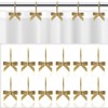 CTOHN 12-Piece Gold Bow Shower Curtain Hooks, Cute Metal Bows