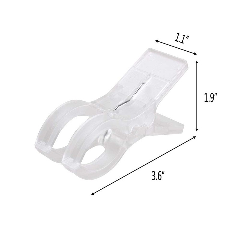 WARMBUY Clear Plastic Towel Clips, 8 Pack