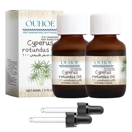 [2 Bottle] Cyperus Rotundus Oil, Cyperus Rotundus Oil for Hair Removal, Reducing Body Hair Growth, Cyperus Oil Natural Decrease Hair Growth with Dropper - Specification: 2pcs
