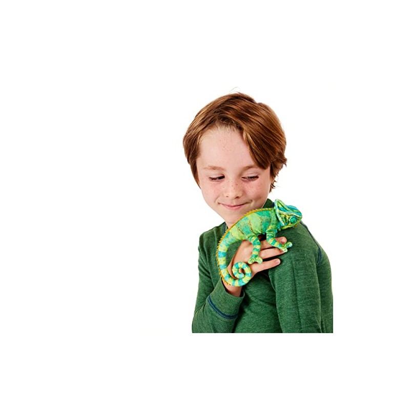 Folkmanis Mini Chameleon Finger Puppet,Green