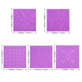 Tapetes de silicona con textura para decoración de pasteles, tapete de impresión de fondant, moldes de silicona para tartas, patrón de encaje morado para decoración de cupcakes, textura de arcilla