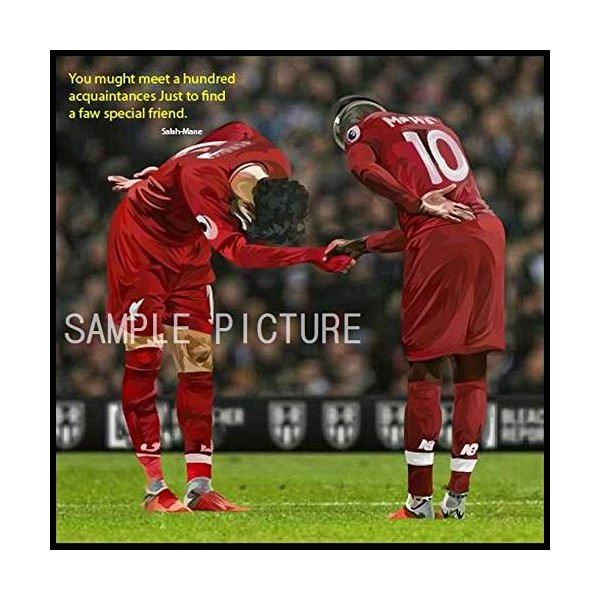 Muhammad Salah & Sadio Manet Liverpool FC Overseas Soccer Art Panel Wooden Wall Decor Poster (10.2 x 10.2 inches (26*26 cm Art Panel Only)