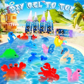 Magic Water Elf Toy Kit, Aqua Fairy Water Gel Kit for Kids with 24 Magic Gels, Aqua Fairy kit with 24 Shape Molds, DIY Creative Art Crafts Kits, Birthday Gifts & Party for Girls and Boys