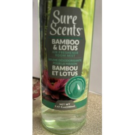 Living Room,Bedroom,Bathroom,Car,Kitchen,Any Room Sure Scents Bamboo & Lotus 9.47oz Large Bottle Air-Freshener Mist Room Spray-NEW