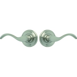 Rockwell Security Premium Solid Brass Chelsea Lever Privacy Handleset in Brushed Nickel