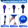 Blue Balloons Set, 12 Inch Double Stuffed Metallic Blue Balloons