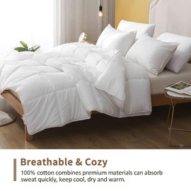 DWR 100% Cotton Lightweight Down Alternative Comforter, Queen (88x88)