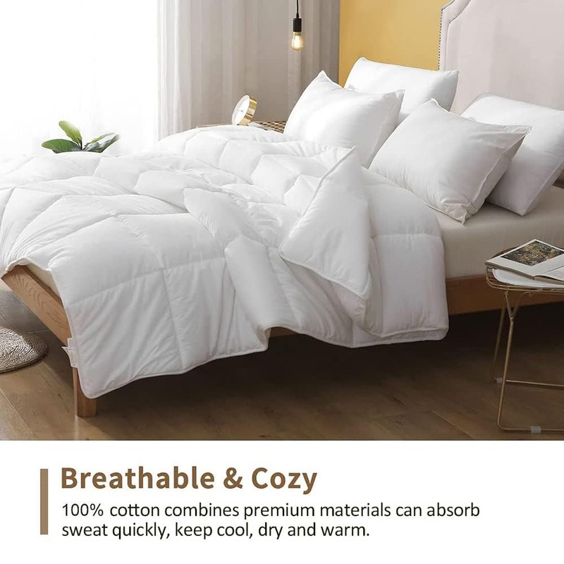 DWR 100% Cotton Lightweight Down Alternative Comforter, Queen (88x88)