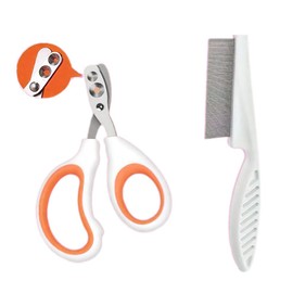 Pet Nail Clippers with Circular Cut Hole and Grooming Kit,2-in-1 Professional Pet Grooming Tools .,Cat & Dog Nail Trimming/Fur Grooming,Ideal for Multi-Pet Homes & Professional Groomers