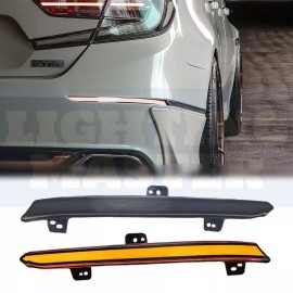 lighting_master 1 Pair For Honda Accord 2018-2022 w/ Animation Smoke Rear Bumper LED Reflector
