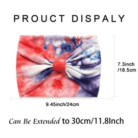 STGDAK Boho Headbands For Women Fashion Stretch Wide Hair Bands Tie Dye Knoted Turban Head Bands Yoga Running Sweatband Elastic Headband Stylish Wrap Headbands Hair Accessories for Teen Girls 4 Pack