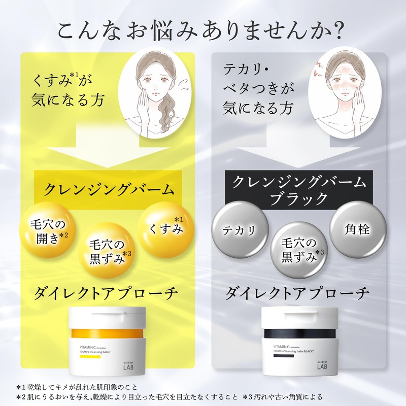 unlabel BL Cleansing Balm, Vitamin C Derivative, Charcoal, Black, V,