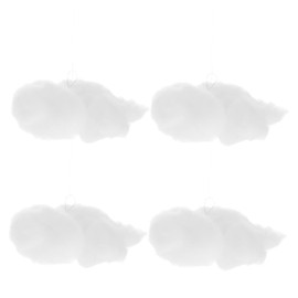 Garneck 4pcs Artificial Cotton Cloud Decorations - 3D Hanging Props for Weddings - Parties & Art Displays Faux Cloud Ornaments 15cm