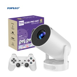 Topleo hy300 video gaming projector hd led game projector wifi portable mini smart home theater android 4k projectorcolor: White, accessories: Bag, plug: EU