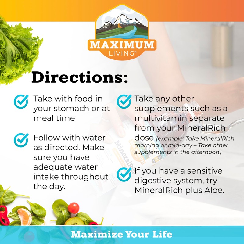 Maximum Living MineralRich - Minerals Supplement - Sugar Free Liquid