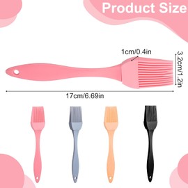 4 cepillos de silicona para repostería, resistente al calor, para cocinar, cocina, alimentos, hornear, mantequilla, barbacoa, parrilla, lavaplatos, multicolor para salsa, marinada, glaseado de carne